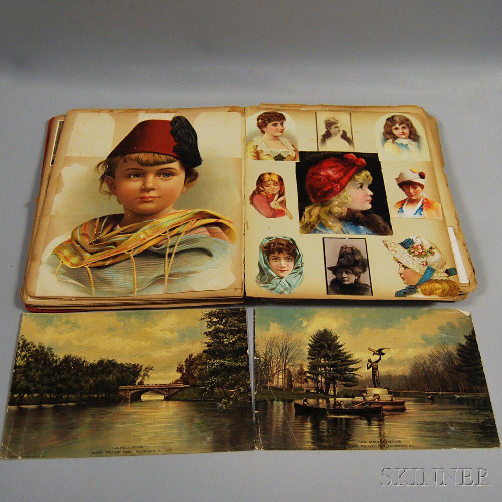 Appraisal: Victorian Chromolithograph Scrap and Trade Card Album including die-cuts presidential