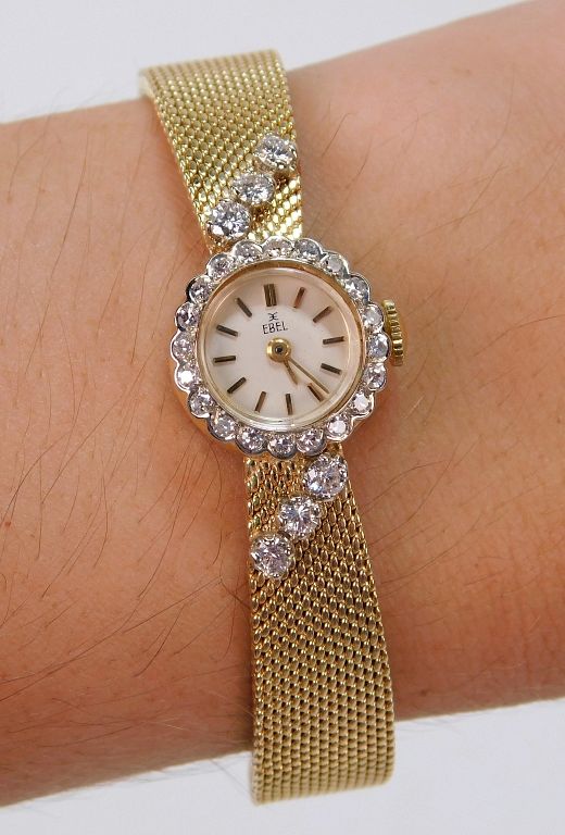 Appraisal: K Gold Diamond Ebel Lady's Dress Watch Switzerland th Century