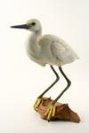 Appraisal: SCULPTURE - Hand carved and painted White Heron with glass