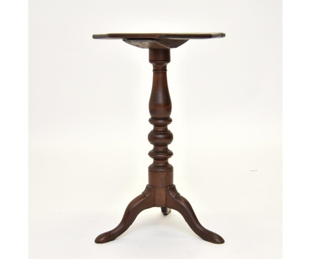 Appraisal: Pennsylvania walnut candlestand circa with octagonal top and iron spider