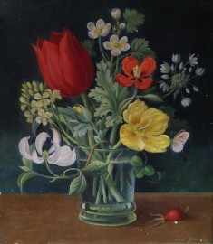 Appraisal: Paul Jones - Flowers in a Glass oil on board