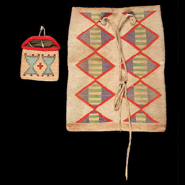 Appraisal: Nez Perce Cornhusk Bags lot of including a small change