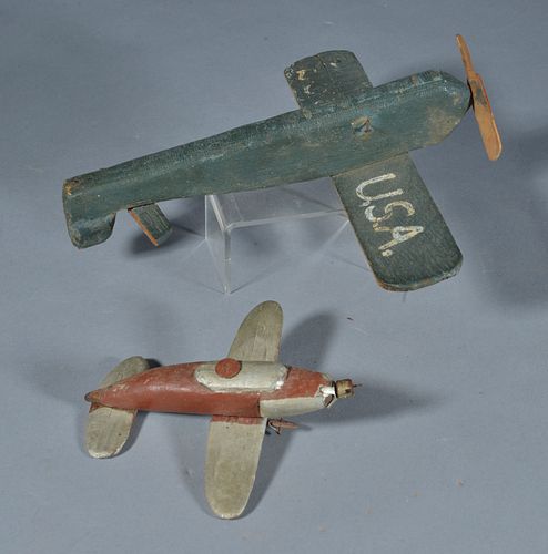 Appraisal: FOLK ART TOY AIRPLANESearly th century wood and original paint