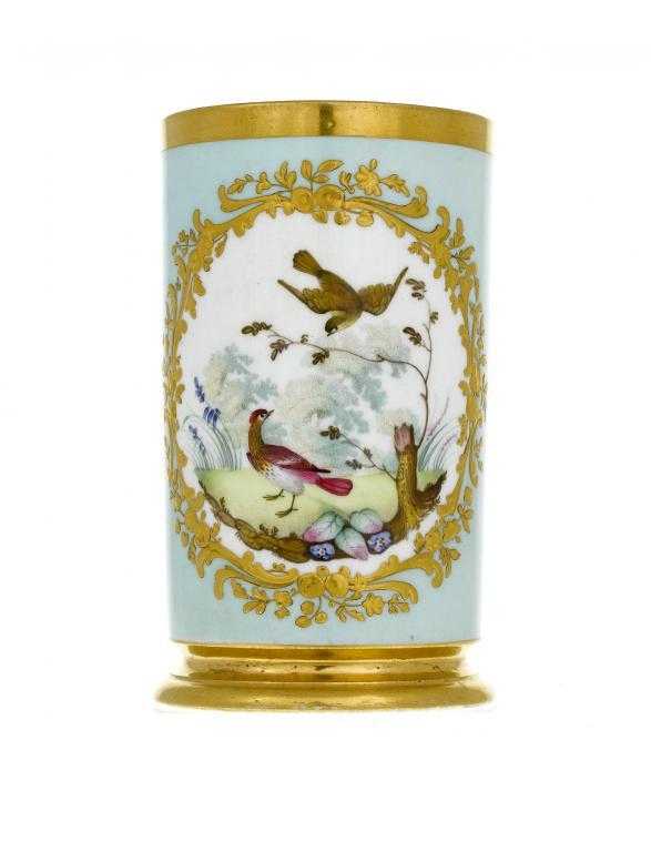 Appraisal: A DERBY SPILL VASE painted probably by John Hancock Junior