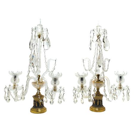 Appraisal: Pair of George III Style gilt-Bronze Mounted Cut Glass and