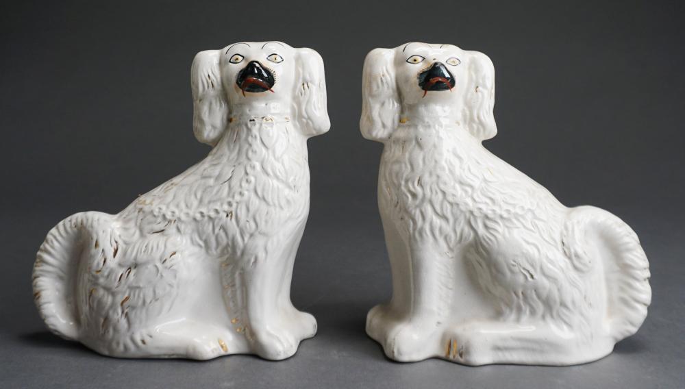 Appraisal: Pair Staffordshire Ceramic Figures of Spaniels H in cm