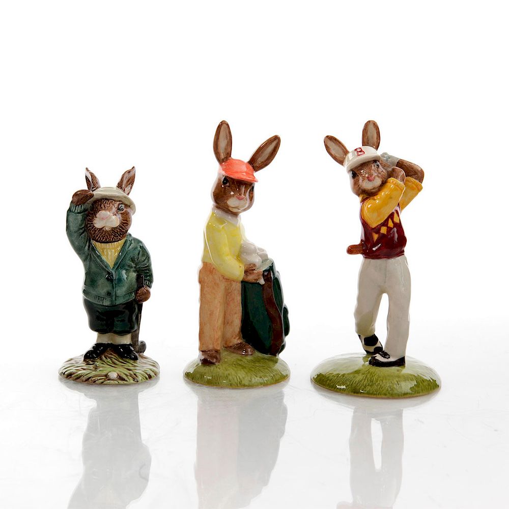 Appraisal: SET OF ROYAL DOULTON SPORTING BUNNYKINS Includes Caddie DB Golfer