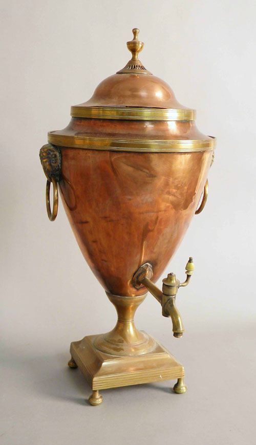 Appraisal: Brass and copper water urn th c h