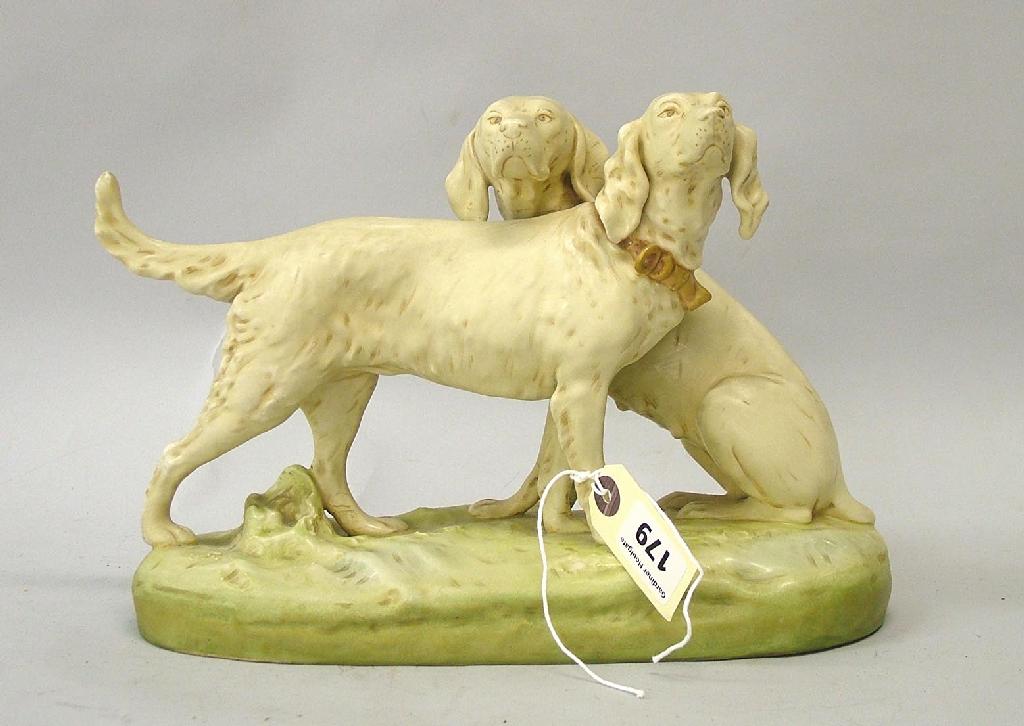 Appraisal: Royal Dux figural group of two setter dogs one seated