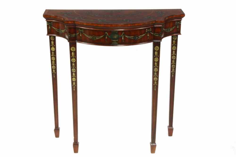 Appraisal: CONSOLE TABLE - Hepplewhite influenced Adam's style hall or console