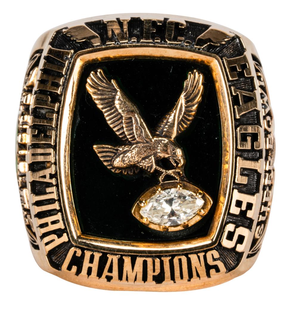 Appraisal: DON RICKLES PHILADELPHIA EAGLES SUPERBOWL RING karat yellow gold diamond