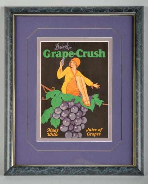 Appraisal: Cardboard Rare Grape-Crush Sign Description Early s Matted and framed