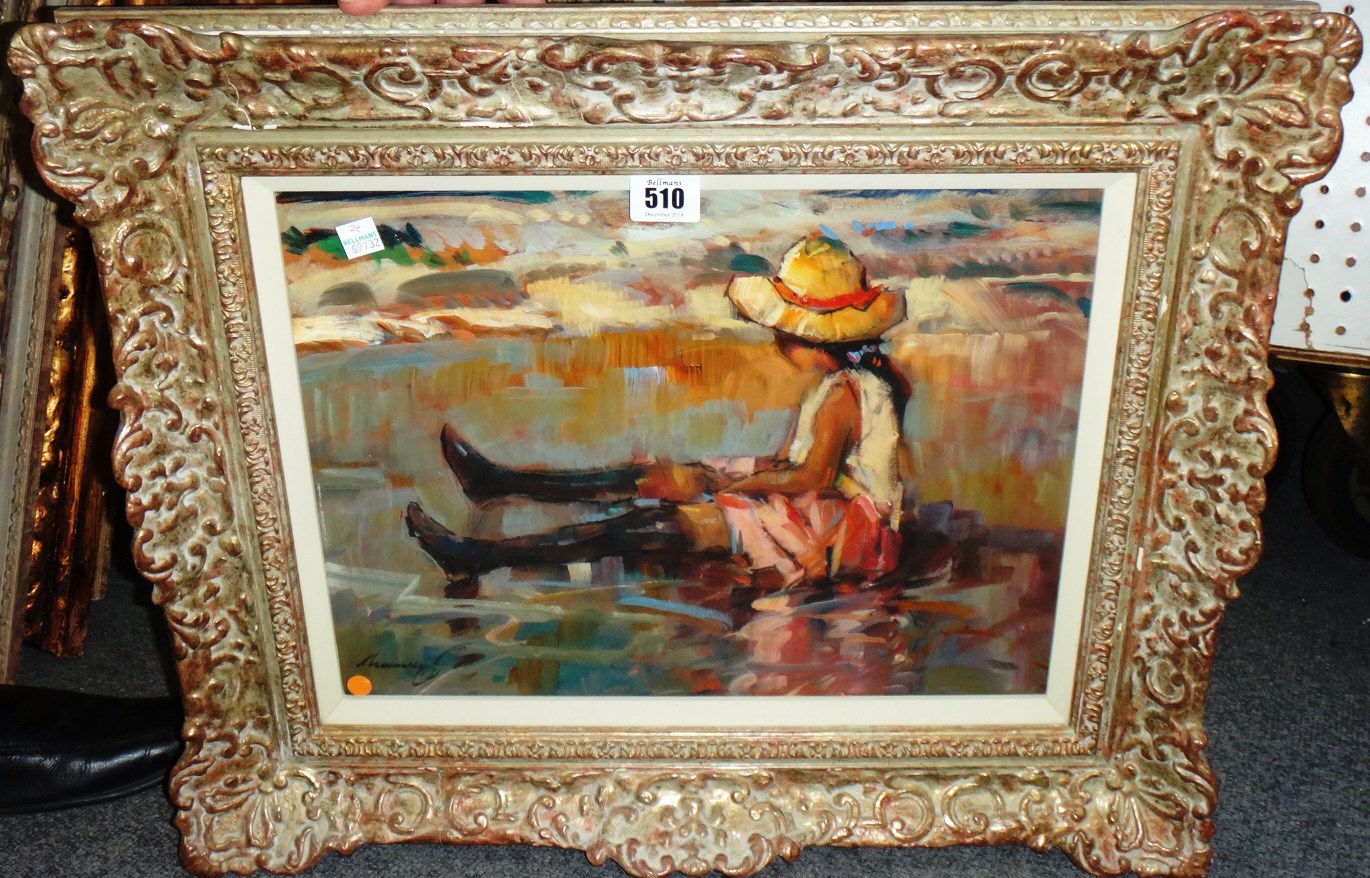 Appraisal: Ken Moroney b Vanessa oil on board signed cm x