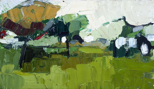 Appraisal: Geoffrey Hewitt British b Trees in landscape circa sinscribed to