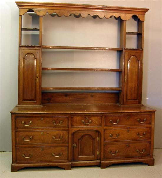 Appraisal: Late th century early th century oak dresser the top