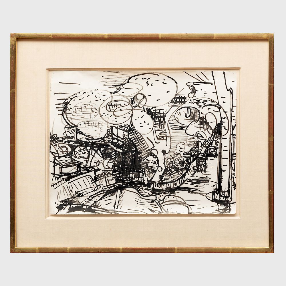 Appraisal: Hans Hofmann - Untitled Ink on paper unsigned with the