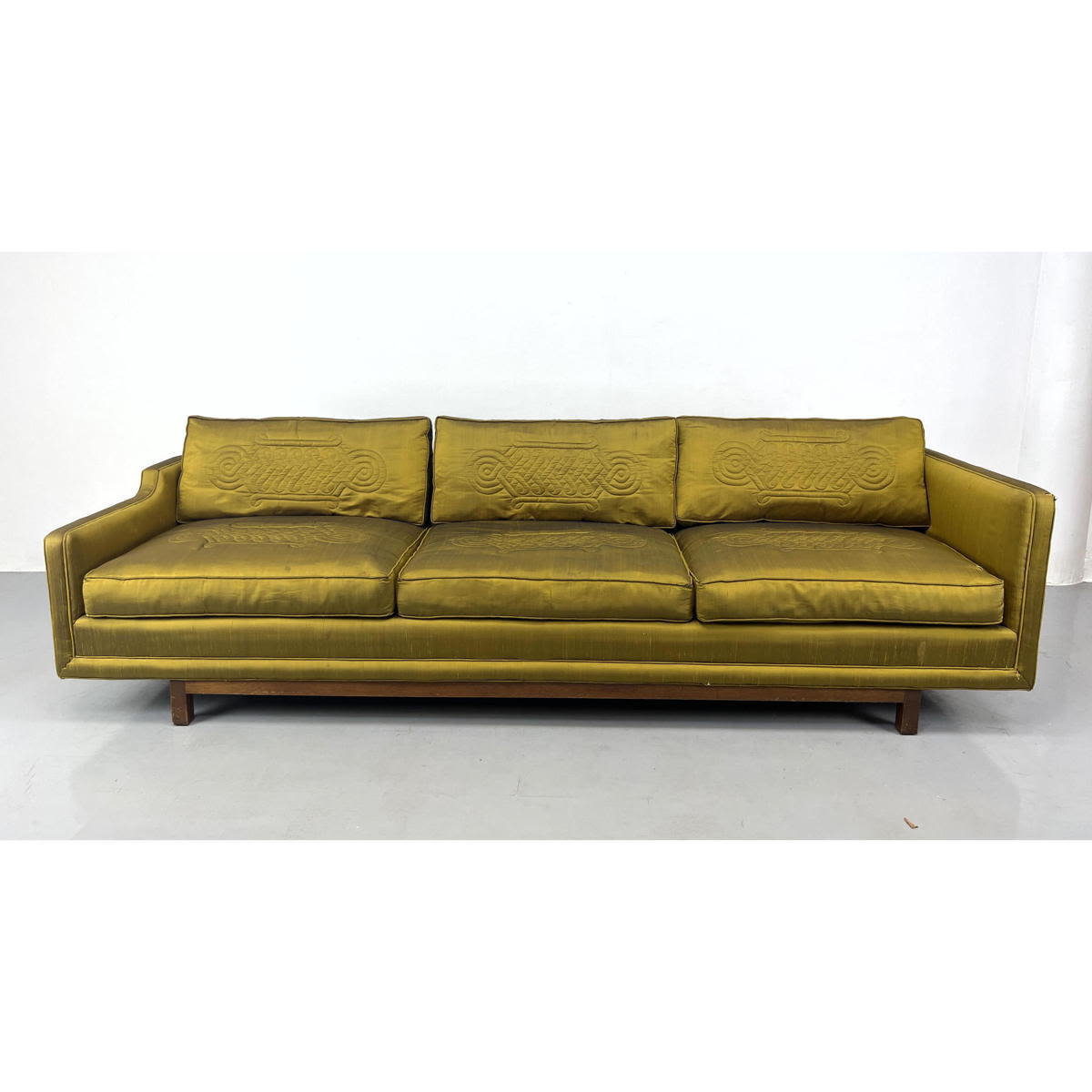 Appraisal: Widdicomb Tuxedo Sofa with Green Upholstery Edward Wormley Style Labeled