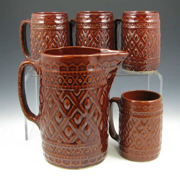 Appraisal: Hull Early Stoneware - Tankard and Mugs Lot of five