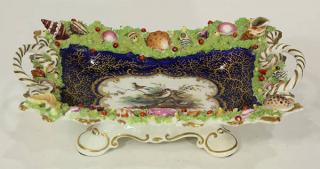 Appraisal: English porcelain basket possibly Spode circa of rectangular form centering