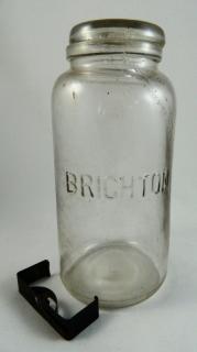 Appraisal: Fruit jar Fruit jar- 'Brighton'- half gallon clear ground lip