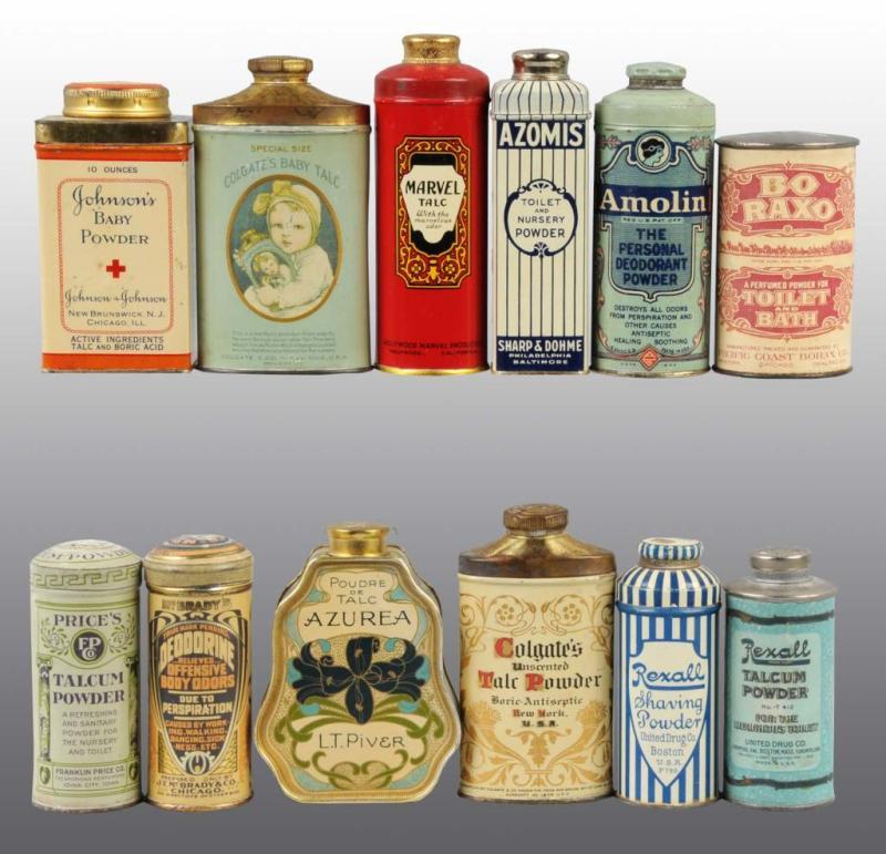 Appraisal: Lot of Talc Tins Description Includes one for Azurea brand