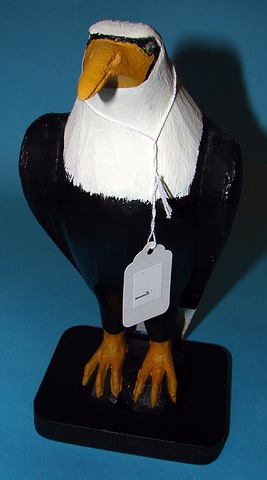 Appraisal: Hand carved Bald Eagle marked LS on bottom