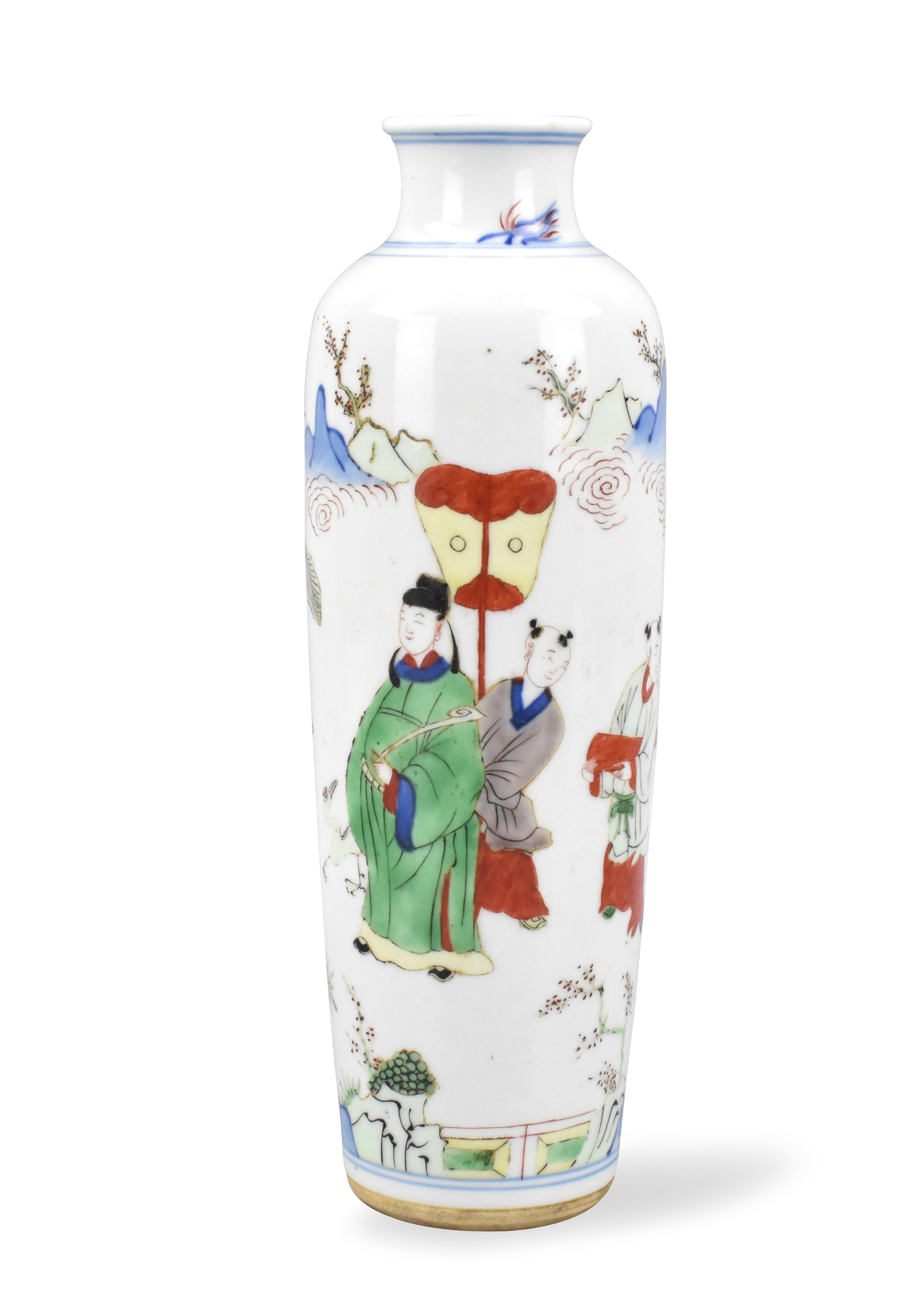 Appraisal: A Chinese famille verte vase with figures Vase features an