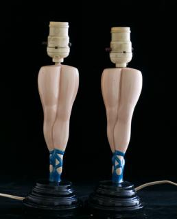 Appraisal: Ballerina Leg Table Lamps Pair Each measures approximately - tall