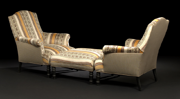 Appraisal: William IV Ebonized and Upholstered Duchesse Brisee mid- th century