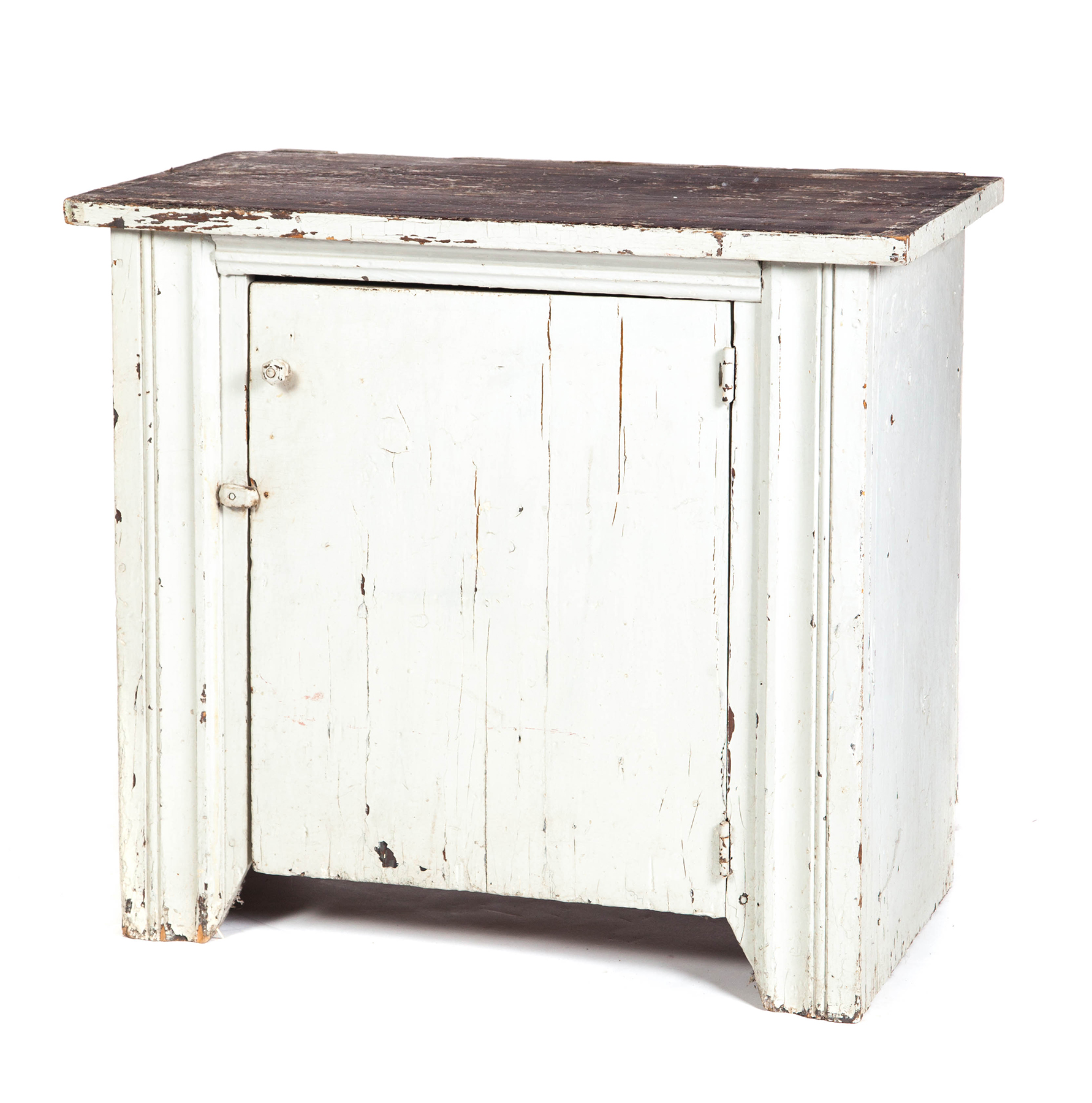 Appraisal: PAINTED COUNTRY LOW CABINET American nd half- th century pine