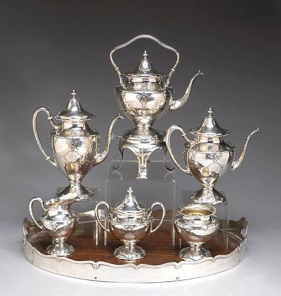 Appraisal: A sterling six piece tea and coffee set with matching