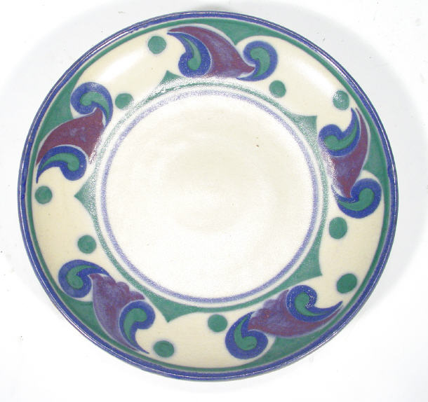 Appraisal: Carter Stabler Adams Poole pottery plate painted with stylised Art