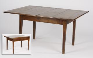 Appraisal: French walnut folding table th c Late th century French