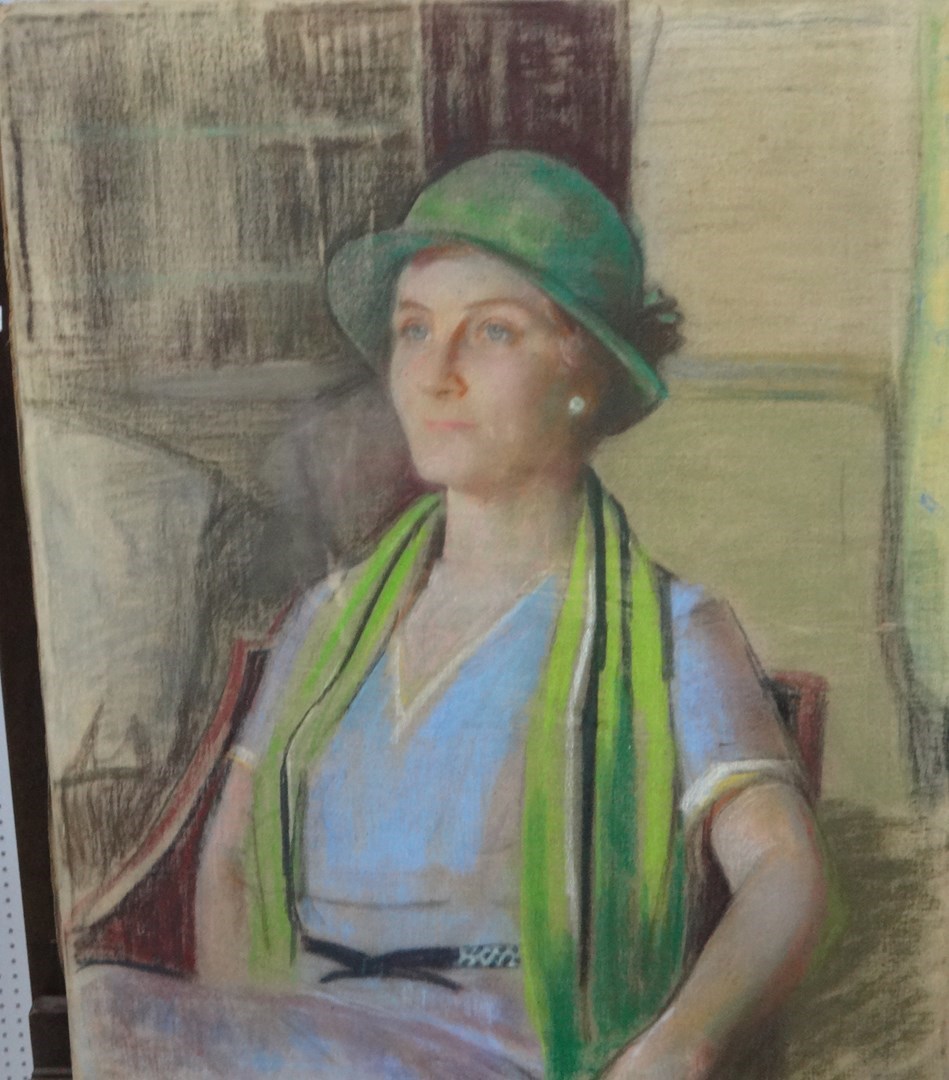 Appraisal: Kenneth Frazier - Portrait of a lady pastel on canvas