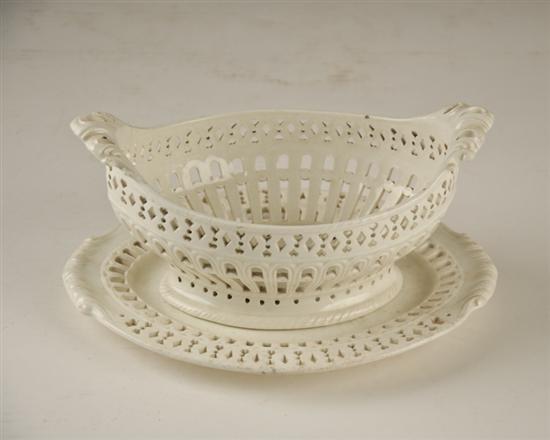 Appraisal: A L gh E th C English Creamware Reticulated Fruit