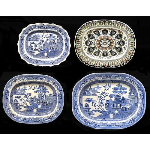 Appraisal: Three Thomas Fell and other blue printed earthenware Willow pattern