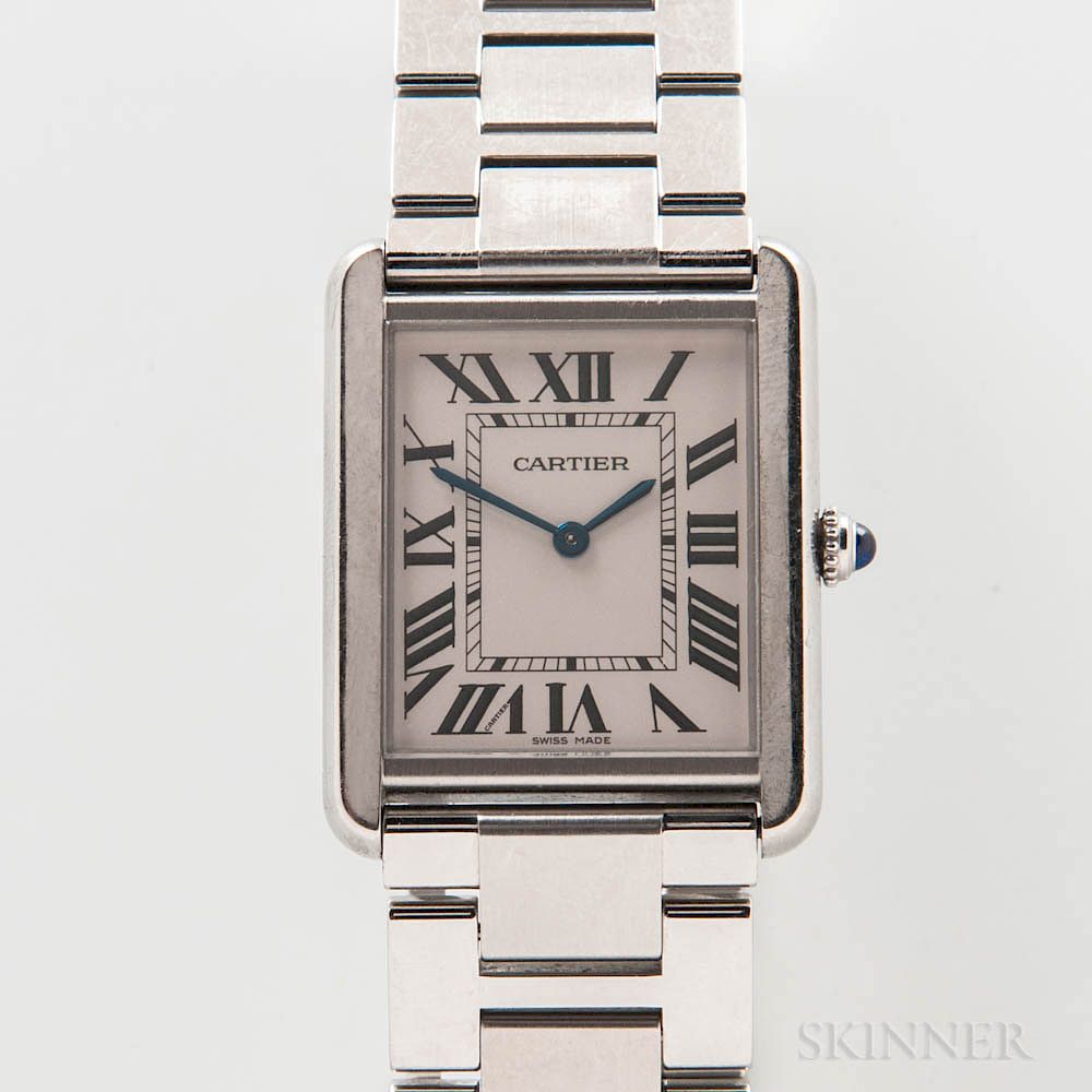 Appraisal: Cartier Stainless Steel Solo Tank Reference Wristwatch Cartier Stainless Steel