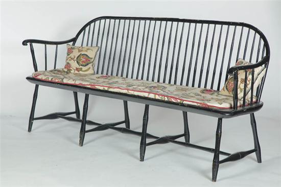 Appraisal: BOWBACK WINDSOR SETTEE OR SETTLE BENCH American early th century