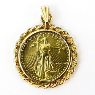 Appraisal: US Standing Liberty Gold Coin Pendant with Karat Yellow Gold