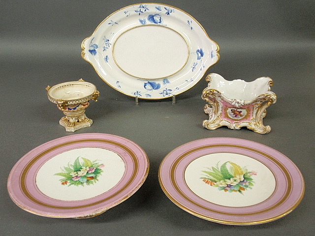 Appraisal: - Pair of late th c Paris porcelain footed dishes