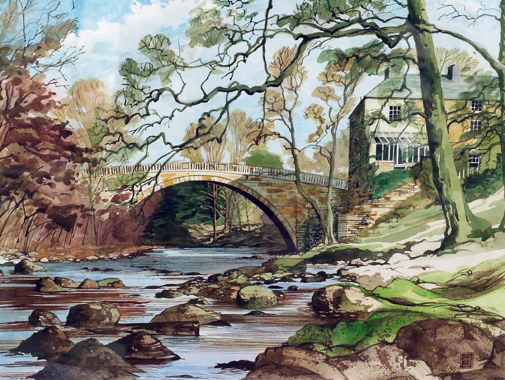 Appraisal: JOHN PICKERING th CENTURY GRETA BRIDGE NEAR BARNARD CASTLE watercolour