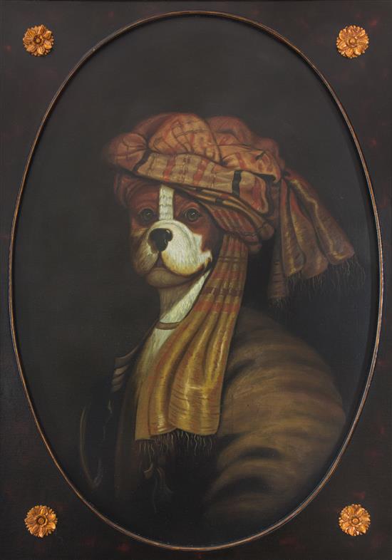 Appraisal: Sale Lot Artist Unknown th century Portrait of Dog in