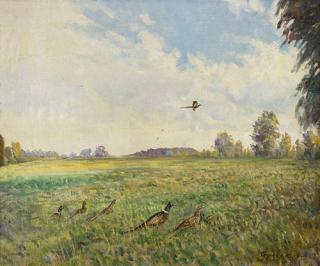 Appraisal: Pheasants Afield by George Browne George Browne - oil on