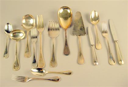 Appraisal: Christofle 'Perles' pattern silver plate flatware service modern Comprising dinner