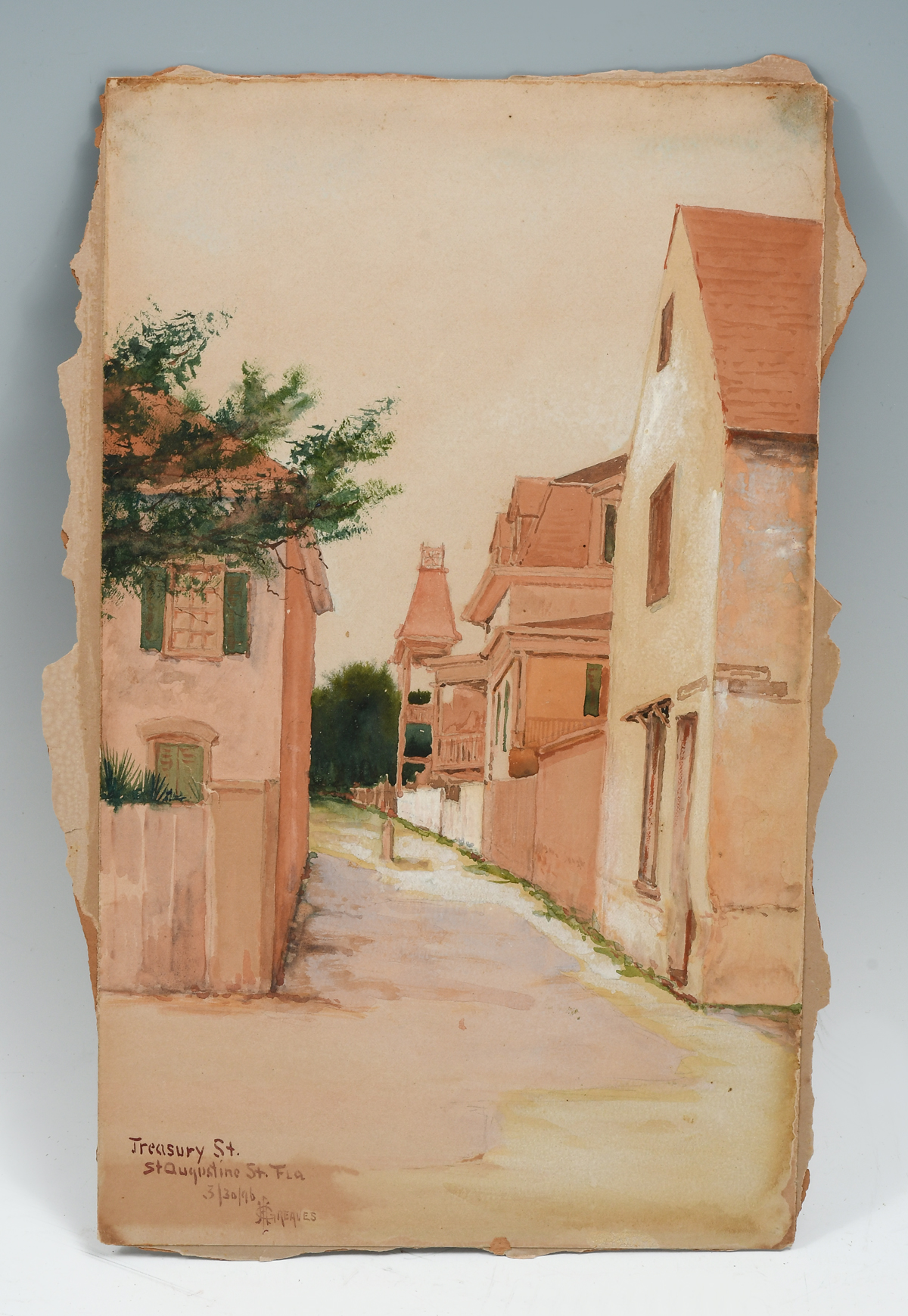 Appraisal: GREAVES Harry American - Treasury Street St Augustine Florida Watercolor