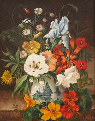 Appraisal: Franz Xaver Pieler Austrian - Floral Still Life Oil on