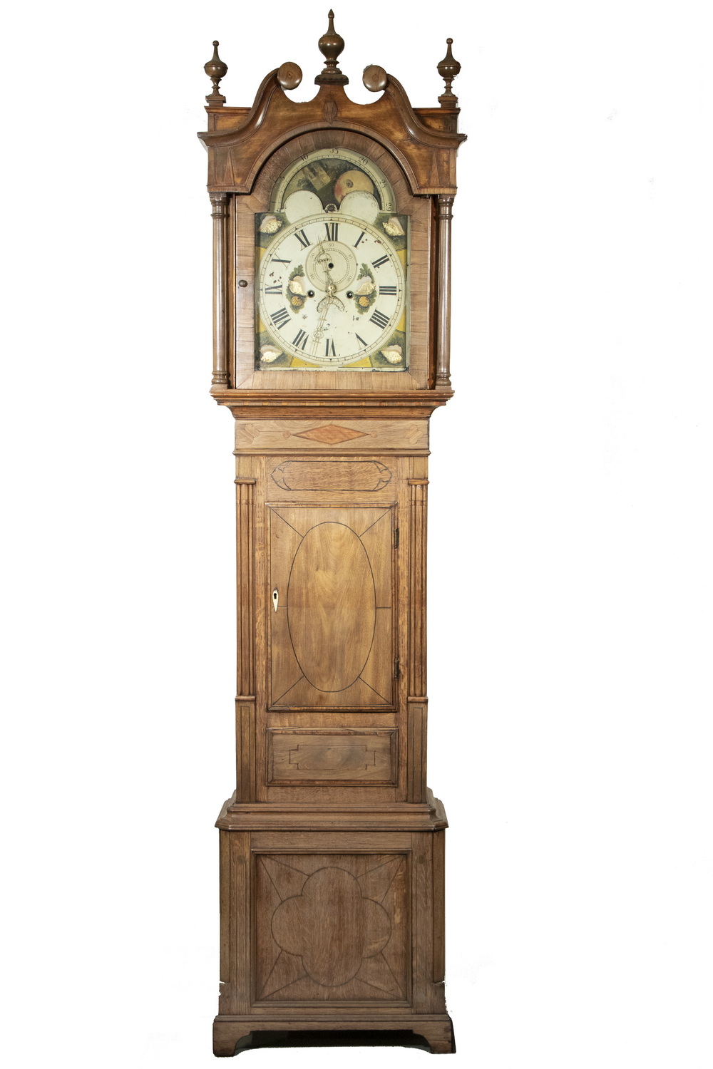 Appraisal: CHIPPENDALE ENGLISH TH C TALL CLOCK IN INLAID OAK Clock