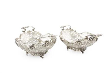 Appraisal: A pair of Dutch two handled basket various marks of