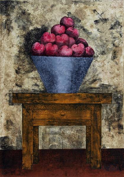 Appraisal: Rufino Tamayo Mexican - Frutero con Manzanas P Mixograph in