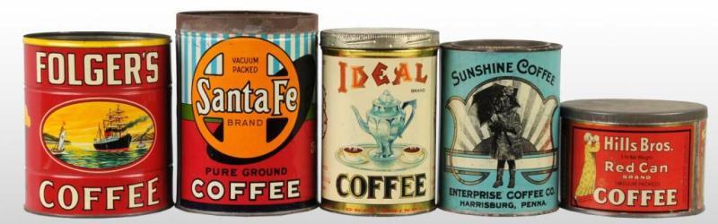 Appraisal: Lot of Assorted Sized Coffee Tins Description Includes one for